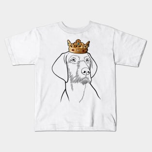 Wirehaired Vizsla Dog King Queen Wearing Crown Kids T-Shirt